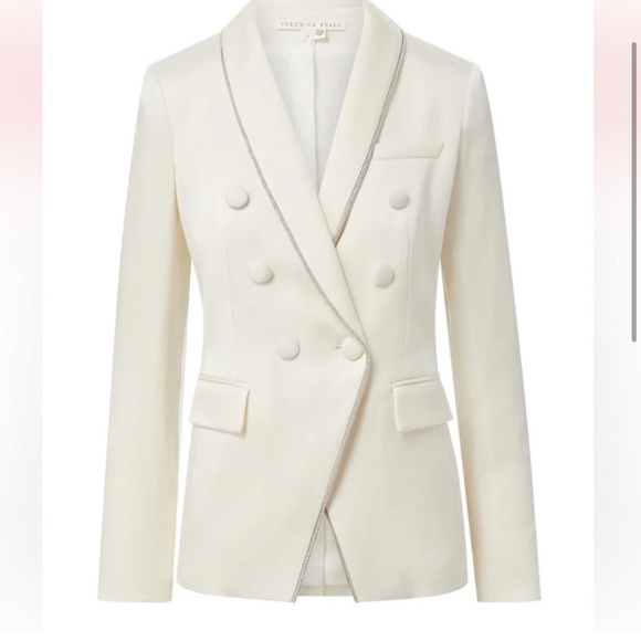 VERONICA BEARD jagger rhinestone dickey jacket in winter white - Picture 1 of 9